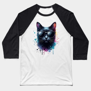 Watercolor Bombay Cat Baseball T-Shirt